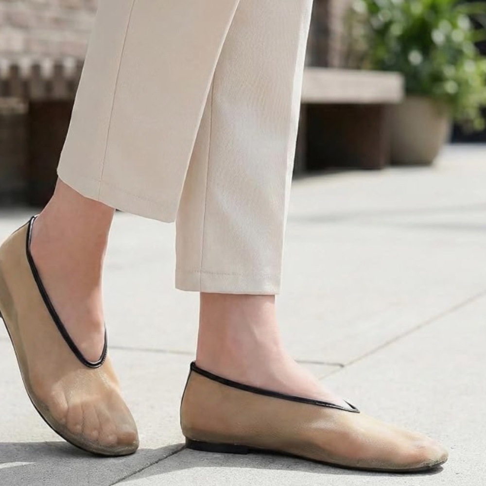 NWT VOLEECE Mesh Ballet Flats for Women Sz 6.5 Round Toe Slip On Ballerina